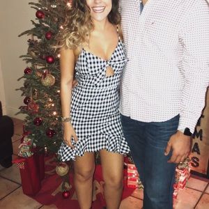 Gingham Navy & White Dress